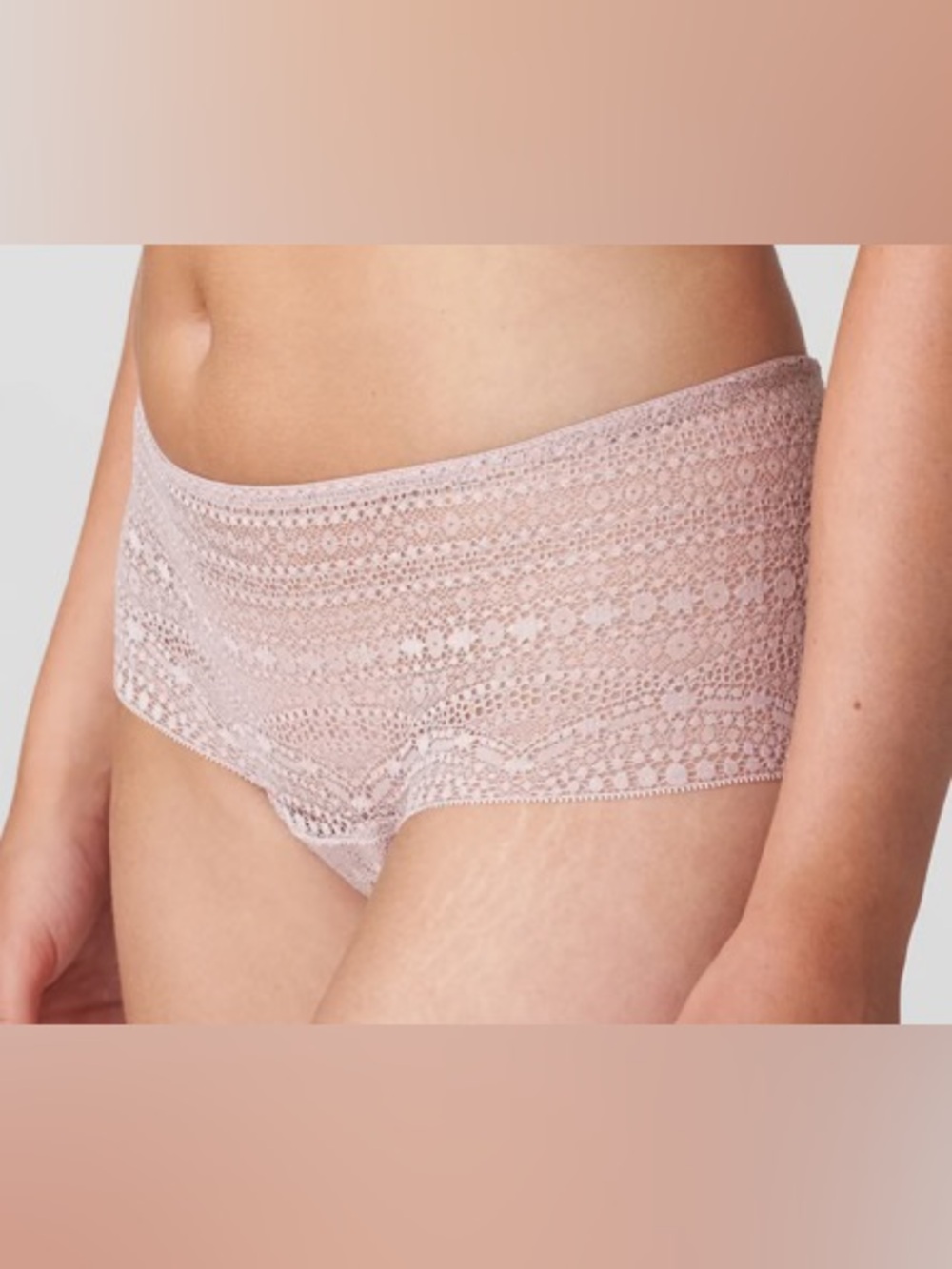 Etam Lace Boyshort Panty in Blush Pink
